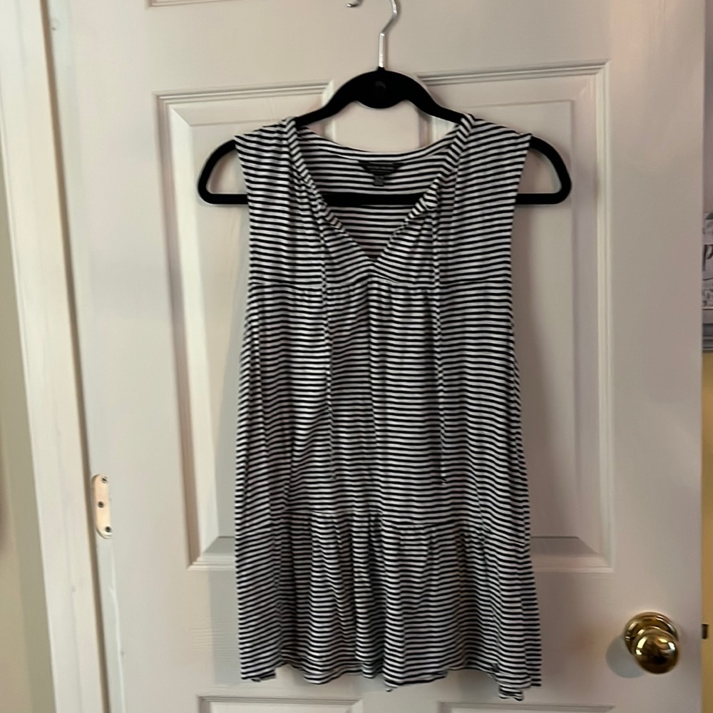 Black and white striped lucky brand tank. Size XL